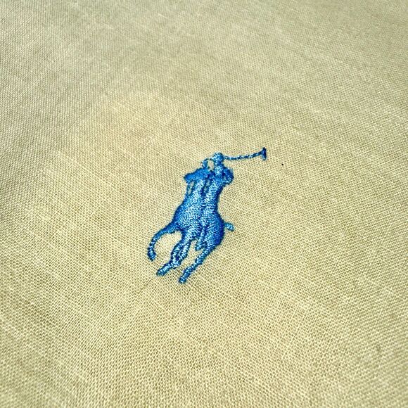 VTG Polo Ralph Lauren Solid Yellow Madras Shirt 100% Cotton Men's L Classic Fit - Picture 3 of 12